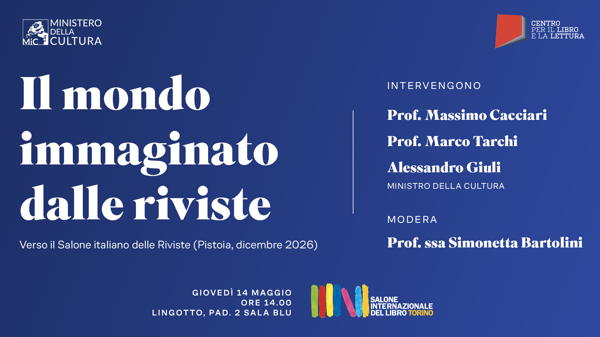 Al Salone internazionale del Libro il ministro Giuli con Cacciari e Tarchi